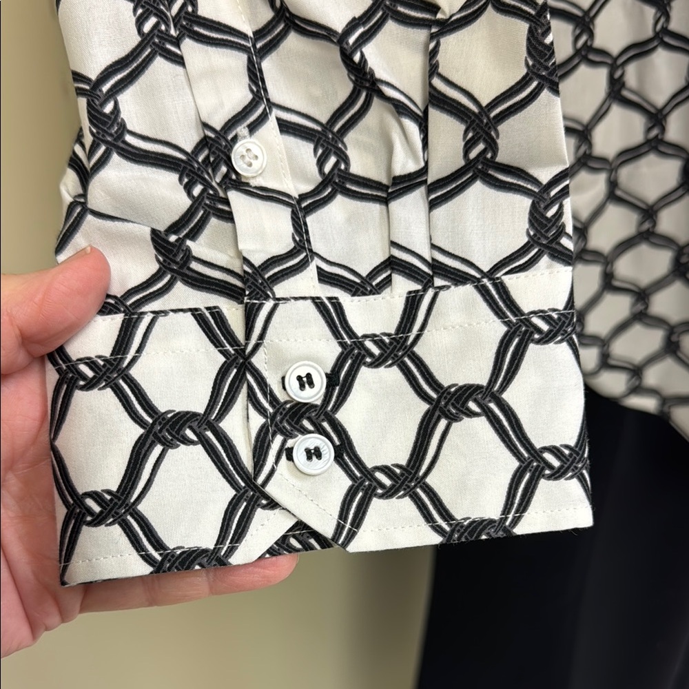 Talbots Chic Chain Pattern Button-Up Shirt - image 3